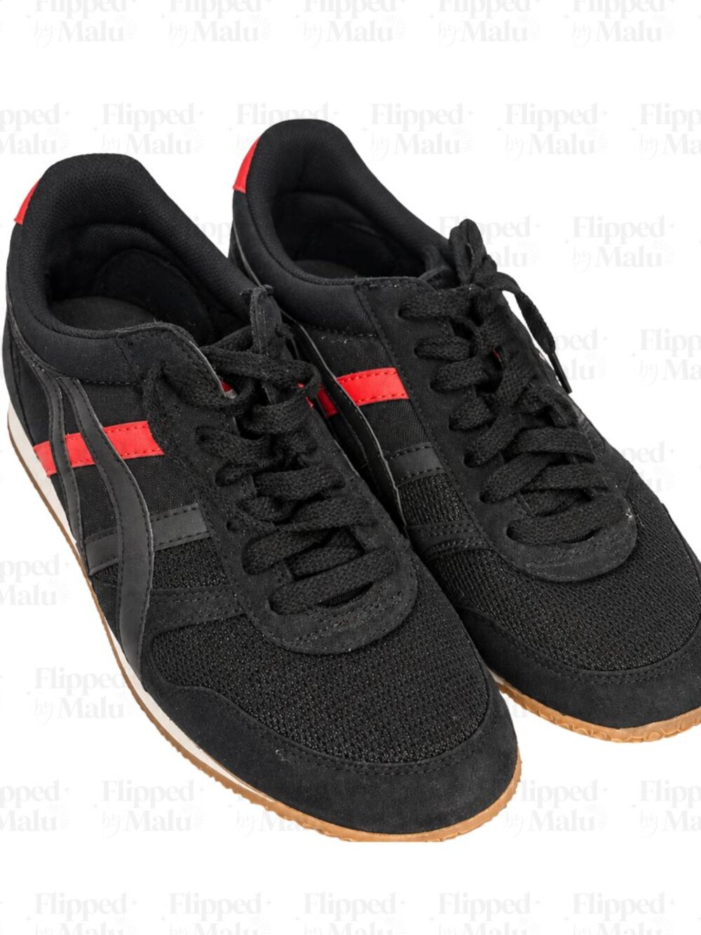 Onitsuka Tiger Ultimate 81 HQ201 Black Fiery Red Sneakers Size 10